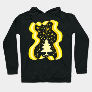 Evergreen Tree Illustration Yellow Hoodie